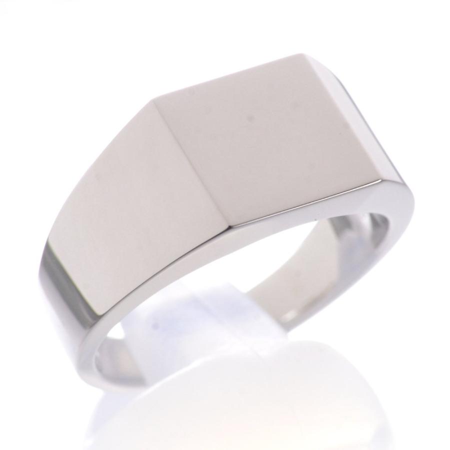 プラチナ リング メンズ 指輪 Pt950 印台 男性用 ごつい 太め シンプル