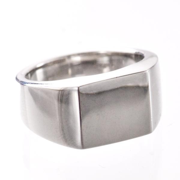 プラチナ リング メンズ 指輪 Pt950 印台 男性用 ごつい 太め シンプル