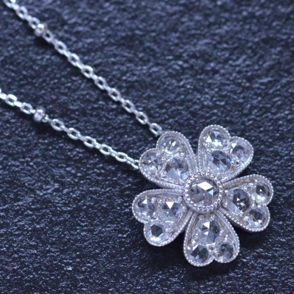 ネックレス レディース 18金 K18 ホワイトゴールド ダイヤモンド