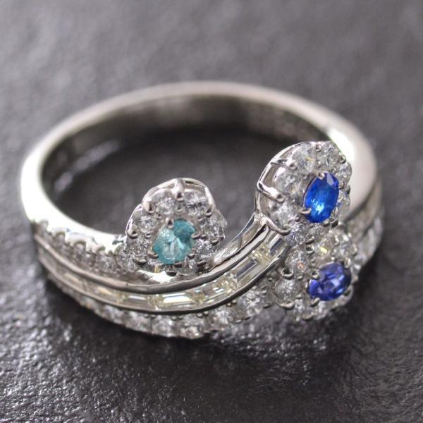 指輪 レディース リング プラチナ ベニトアイト アウイナイト パライバ  