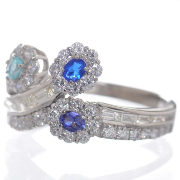 指輪 レディース リング プラチナ ベニトアイト アウイナイト パライバ  