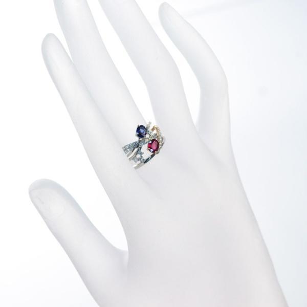 指輪 レディース プラチナ 18金 K18 ピンクゴールド 非加熱 ルビー サファイア Pt950 |  | 01