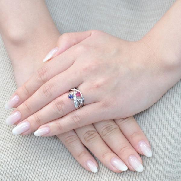 指輪 レディース プラチナ 18金 K18 ピンクゴールド 非加熱 ルビー サファイア Pt950 |  | 03