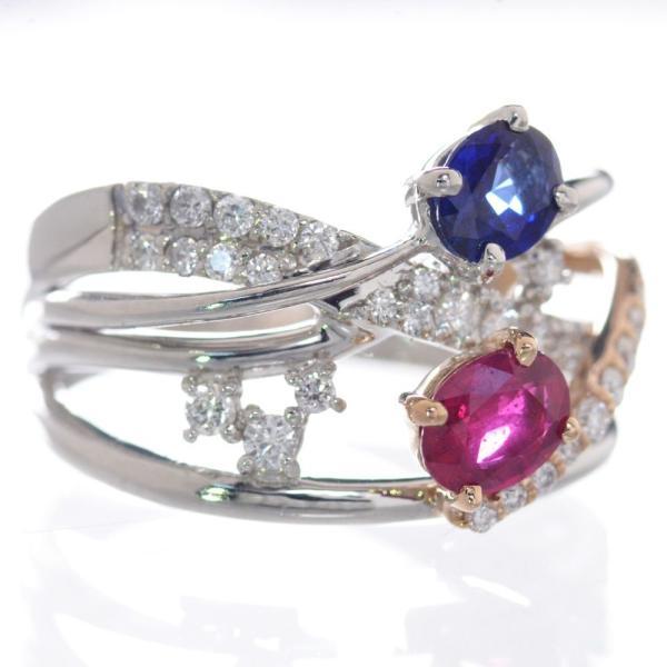 指輪 レディース プラチナ 18金 K18 ピンクゴールド 非加熱 ルビー サファイア Pt950 |  | 04