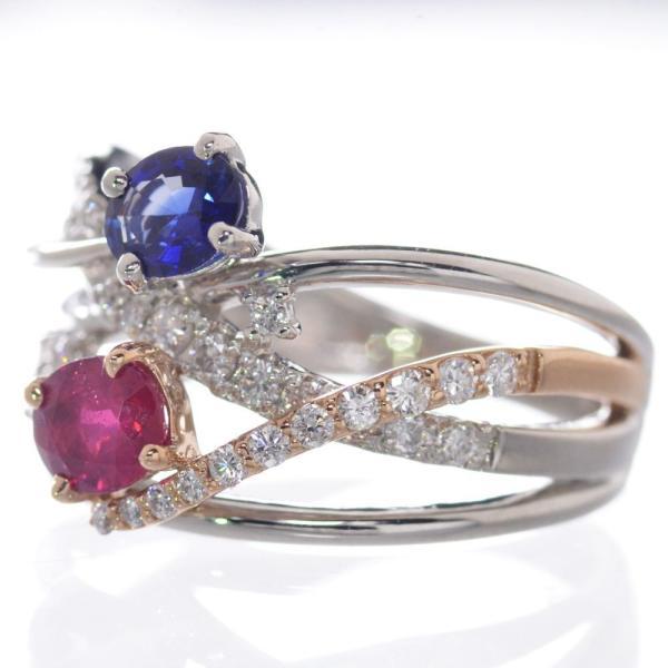 指輪 レディース プラチナ 18金 K18 ピンクゴールド 非加熱 ルビー サファイア Pt950 |  | 05