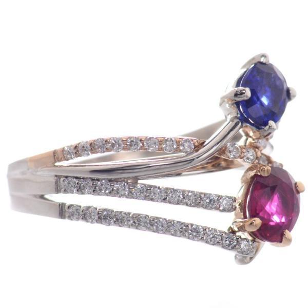 指輪 レディース プラチナ 18金 K18 ピンクゴールド 非加熱 ルビー サファイア Pt950 |  | 04