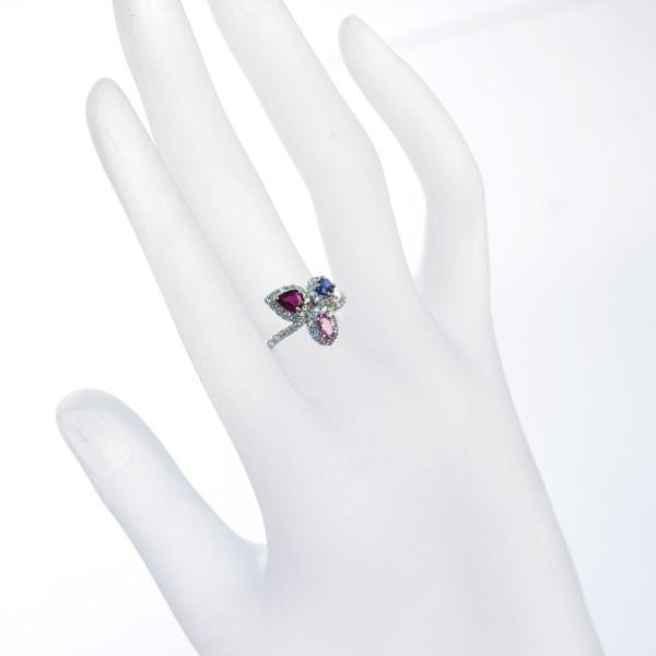 指輪 レディース リング プラチナ パパラチアサファイア ルビー サファイア ダイヤモンド Pt950 非加熱 |  | 01