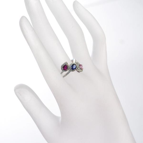 指輪 レディース リング プラチナ パパラチアサファイア ルビー サファイア ダイヤモンド Pt950 非加熱 |  | 01