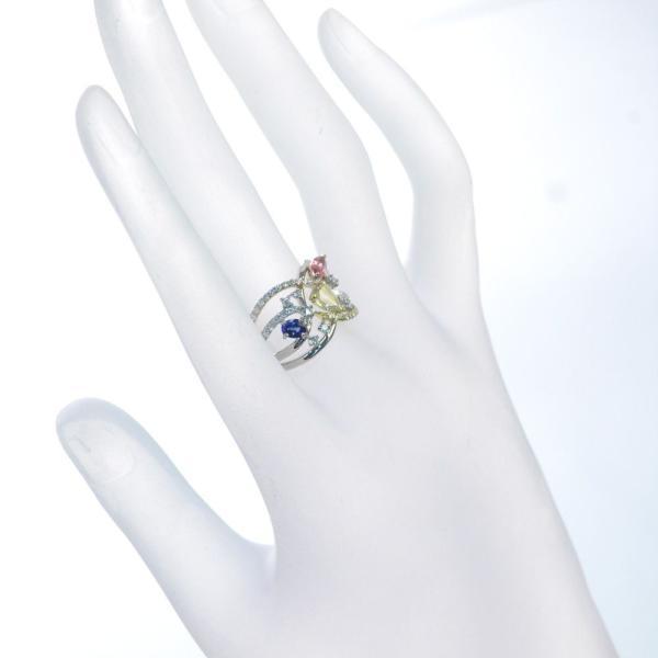 指輪 レディース プラチナ 18金 K18 ゴールド 非加熱 サファイア パパラチアサファイア ダイヤモンド Pt950 |  | 01