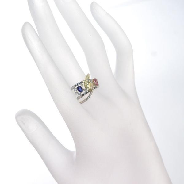 指輪 レディース プラチナ 18金 K18 ゴールド 非加熱 サファイア パパラチアサファイア ダイヤモンド Pt950 |  | 01