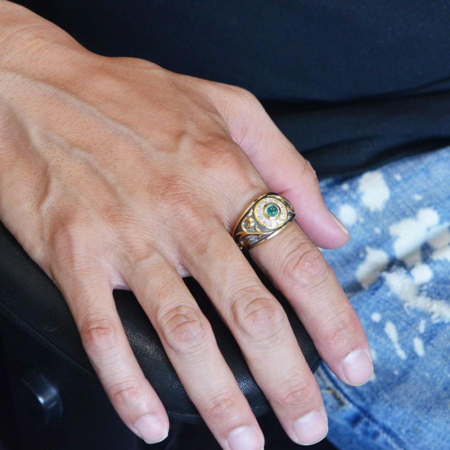 指輪 メンズリング 18金 K18 18k ゴールド パライバトルマリン ダイヤモンド ブラックメッキ トライバル 男性用 日本製 刻印入り Gia ごつい Dxd003 アクセサリーマート 通販 Yahoo ショッピング