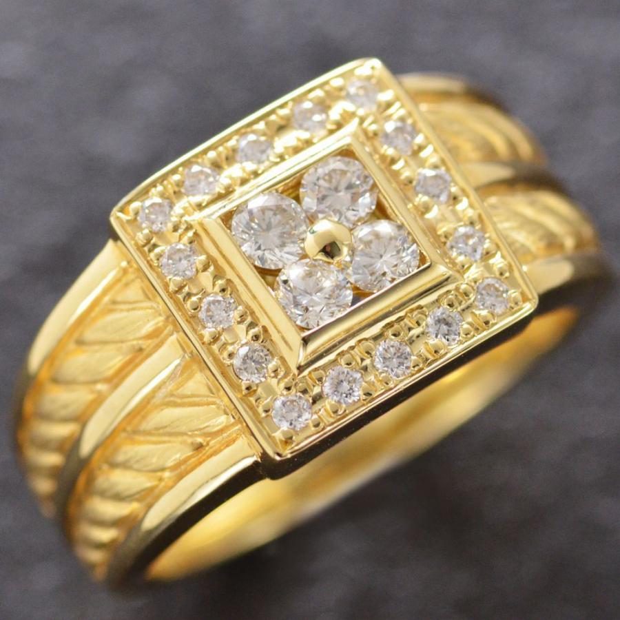 指輪 メンズリング 18金 印台 K18 18k ゴールド ダイヤモンド 幅広 男性用 日本製 刻印入り 鑑別書付き Dxd アクセサリーマート 通販 Yahoo ショッピング