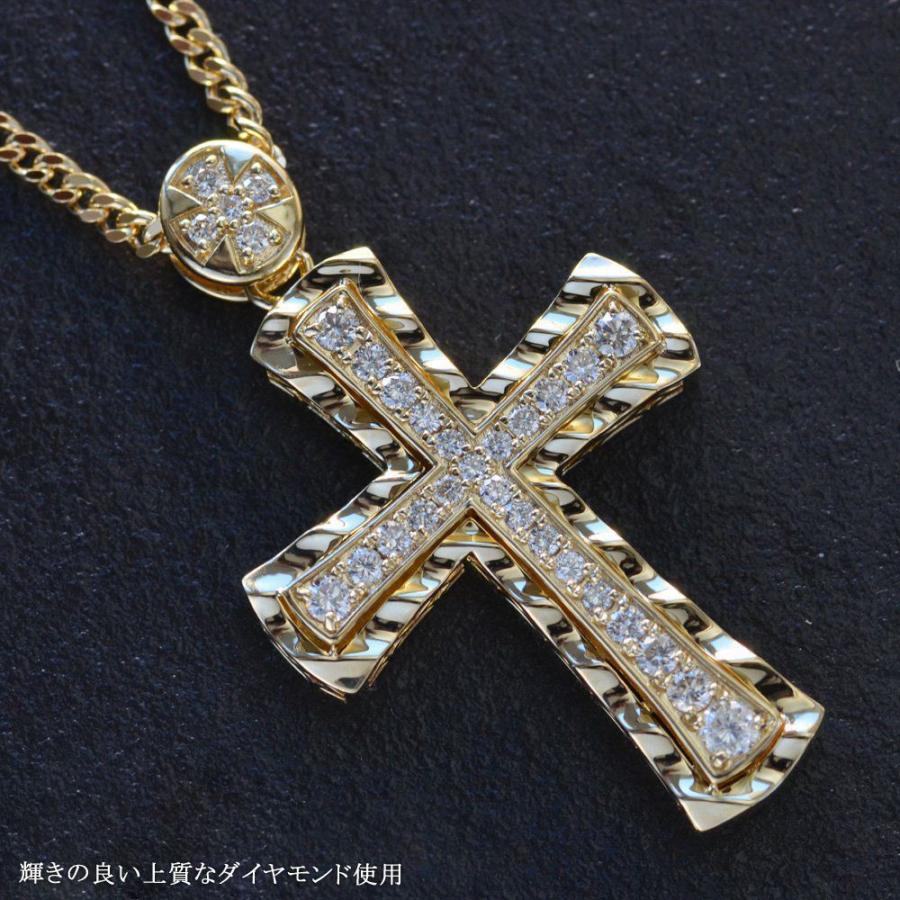 徳力 喜平 ネックレス 10g 50cm 18金 K18 メンズ クロス 十字架 