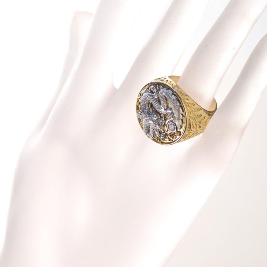 メンズリング K18 18k プラチナ 指輪 18金 Pt950 コンビ ダイヤモンド