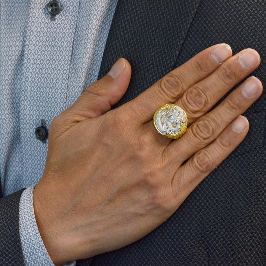 メンズリング K18 18k プラチナ 指輪 18金 Pt950 コンビ ダイヤモンド