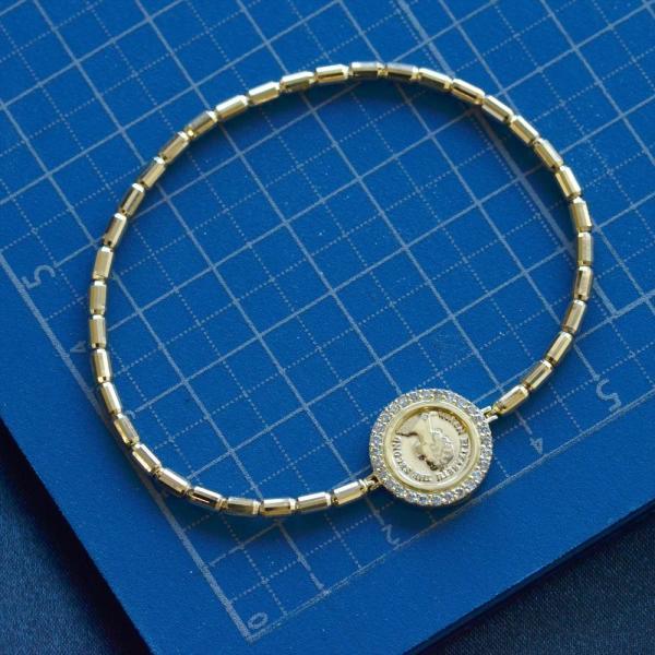 18金 ブレスレット メンズ K18 ゴールド ダイヤモンド エリザベス  