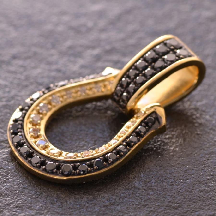 ペンダントトップ メンズ K18 18金 喜平用 ダイヤモンド ブラック