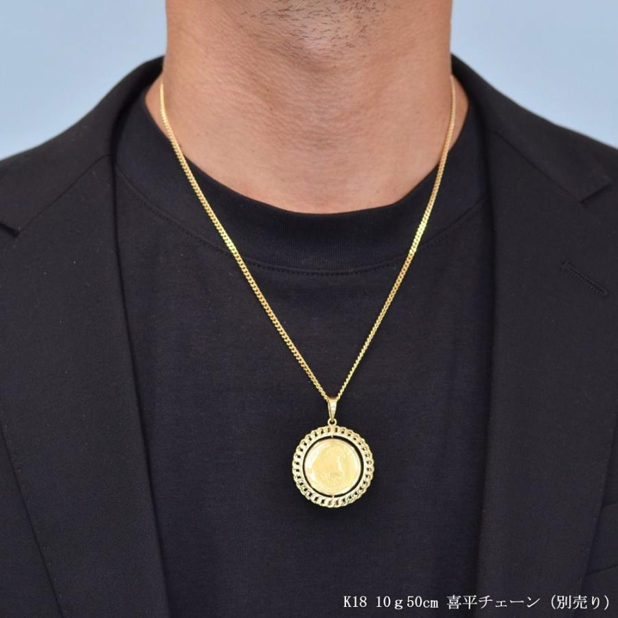 コインペンダントトップ メンズ K24 純金 1/5oz ツバルホース