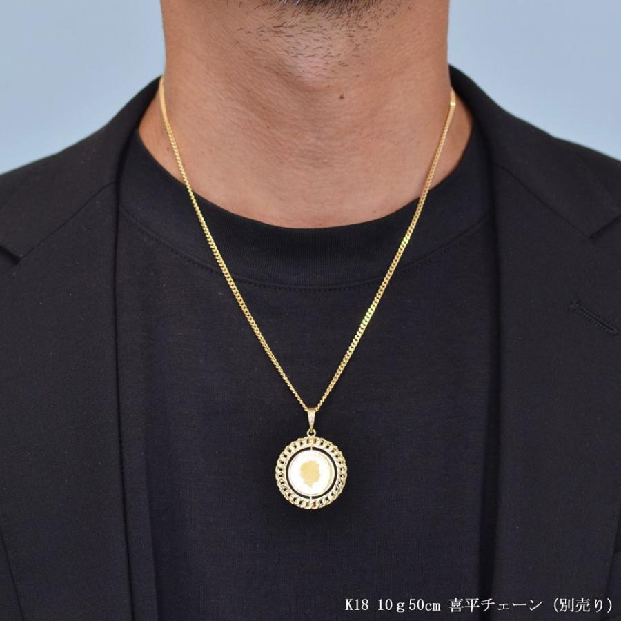 コインペンダントトップ メンズ K24 純金 1/10oz ツバルホース