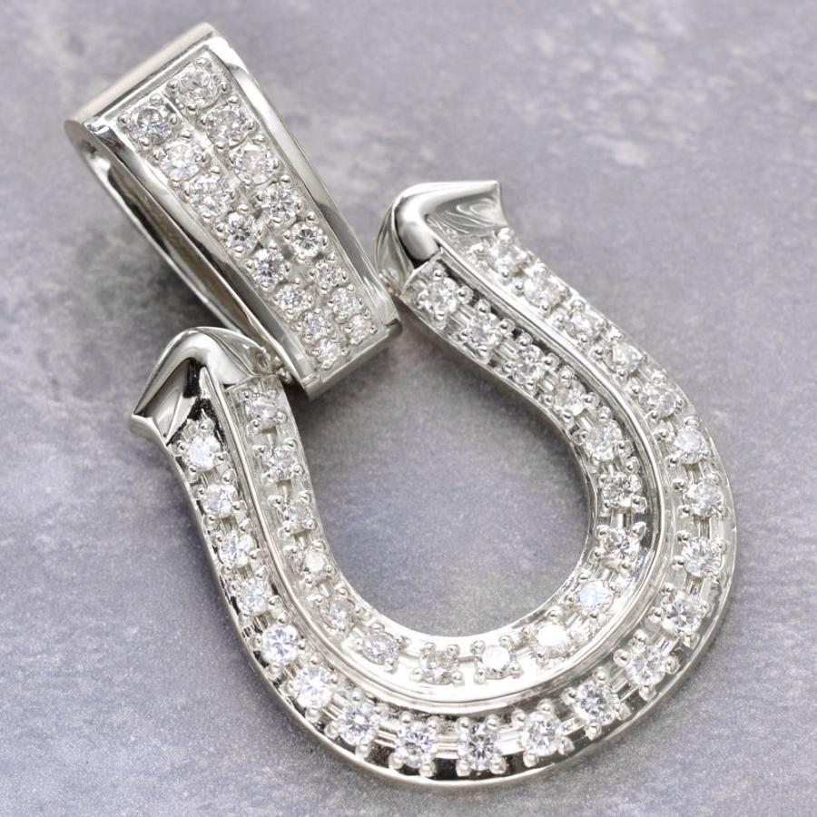 ペンダントトップ メンズ プラチナ 喜平用 ダイヤモンド 馬蹄 ホース