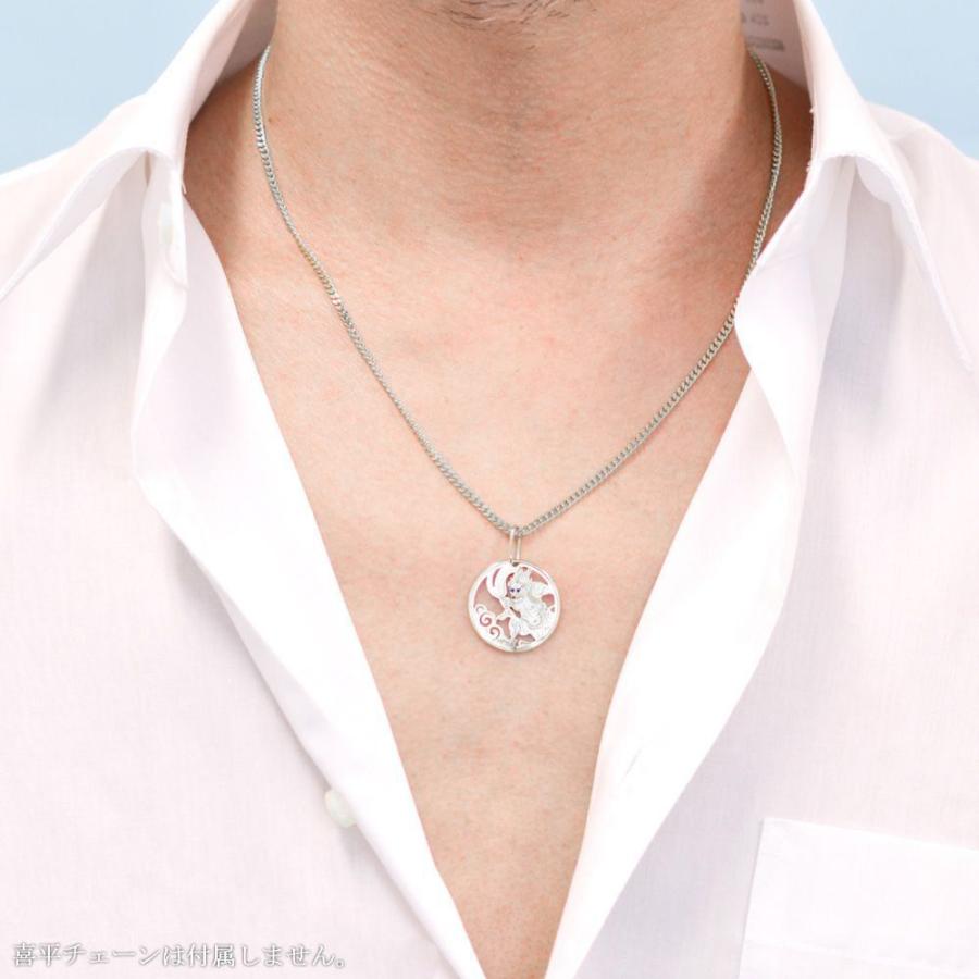 18金 ペンダントトップ メンズ K18WG メンズペンダントトップ サファイア 風神 ホワイトゴールド トップ ネックレストップ 爆買の画像