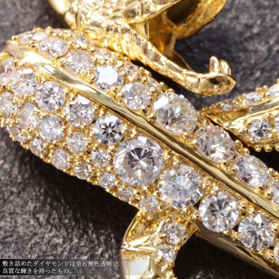 ペンダントトップ メンズ K18 18金 ダイヤモンド 蛇 スネーク ヘッド