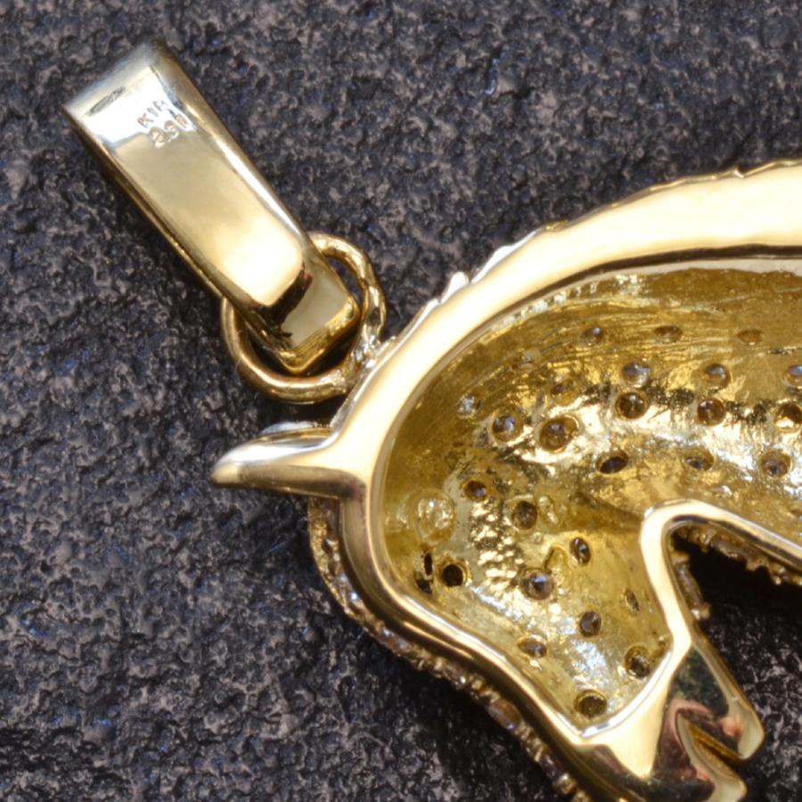 18金トップ　ホースロゴ(値段交渉済) ペンダントトップ メンズ K18 18K 18金 ダイヤモンド 馬 ホース