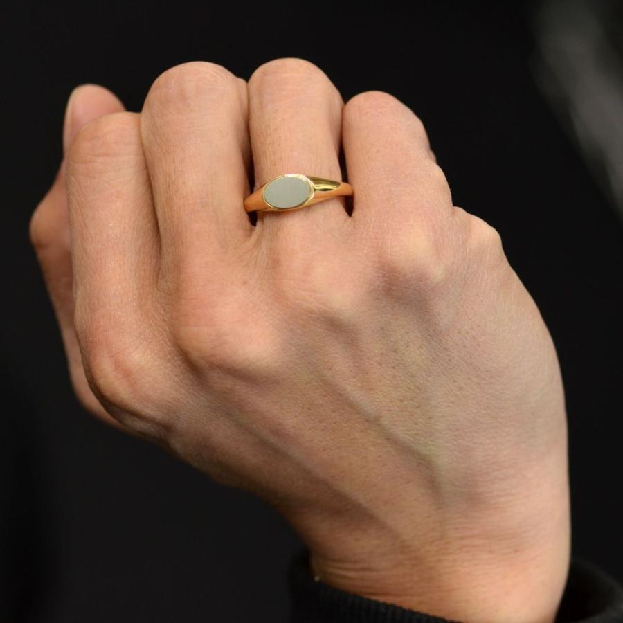 18金 印台 リング K18 18k Pt900 コンビ メンズリング 指輪 地金 印台