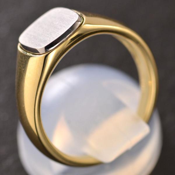 タイムセール18金　プラチナリング　k18/pt900 刻印ありトータル5.7g 楽天市場】プラチナ 18金 コンビ 印台リング メンズ 指輪 K18