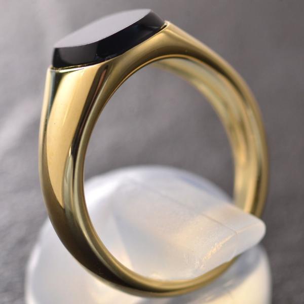 k18金ゴールドオニキス幅広リング メンズ リング k18 オニキス 幅広 イエローゴールドk18 指輪