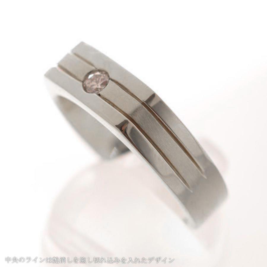 18金 ホワイトゴールド 艶消し デザイン ダイヤリング