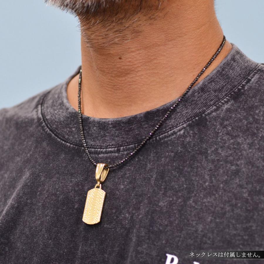 ペンダントトップ メンズ K18 18金 ダイヤモンド ドッグタグ イエロー