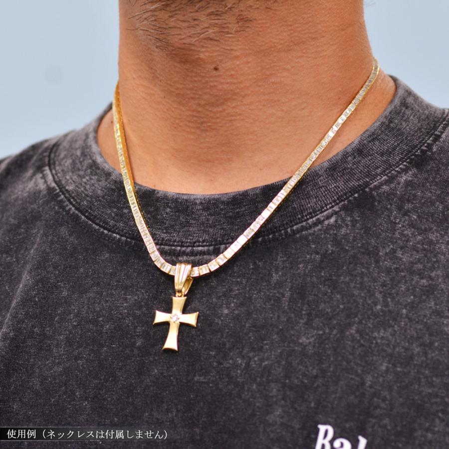 ペンダントトップ メンズ K18 18金 ダイヤモンド クロス