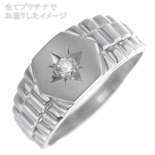 指輪 メンズリング 18金 K18 18k ダイヤモンド 印台 イエロー