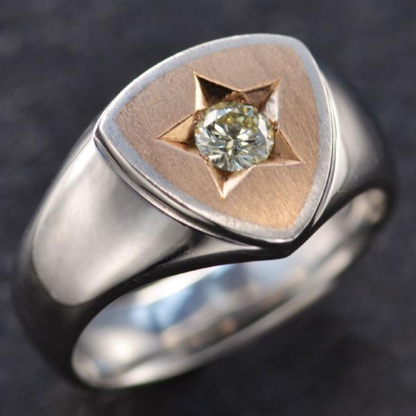 メンズリング 18金 指輪 K18 ピンクゴールド プラチナ 印台 ダイヤモンド 男性 日本製 刻印入り 鑑別書付き 幅広 ごつい 人気 おすすめ 太め Fgx アクセサリーマート 通販 Yahoo ショッピング