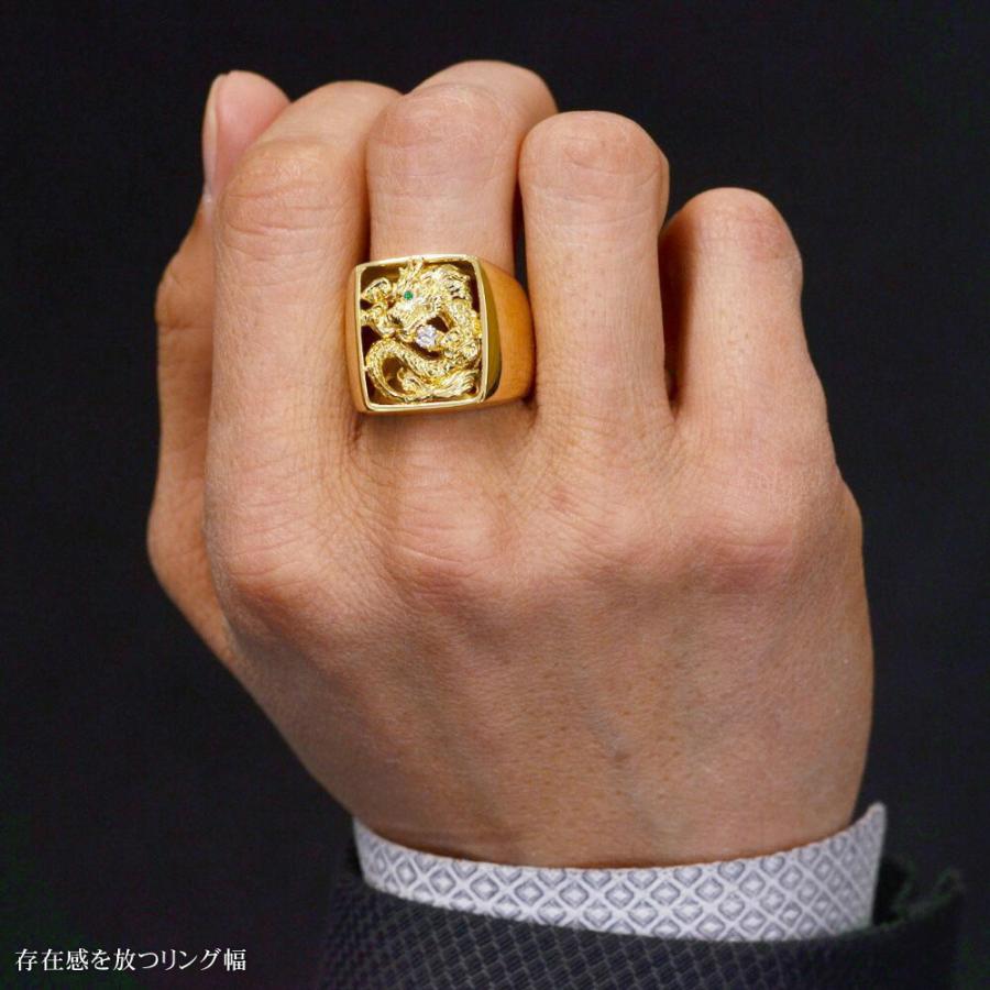 GW限定特価】指輪 メンズリング 18金 K18 18k 印台リング ダイヤモンド