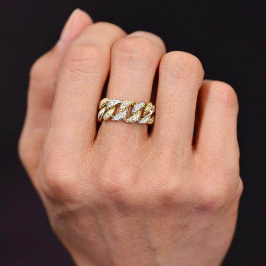 喜平 指輪 K18 18k ゴールド プラチナ コンビ メンズリング Pt950