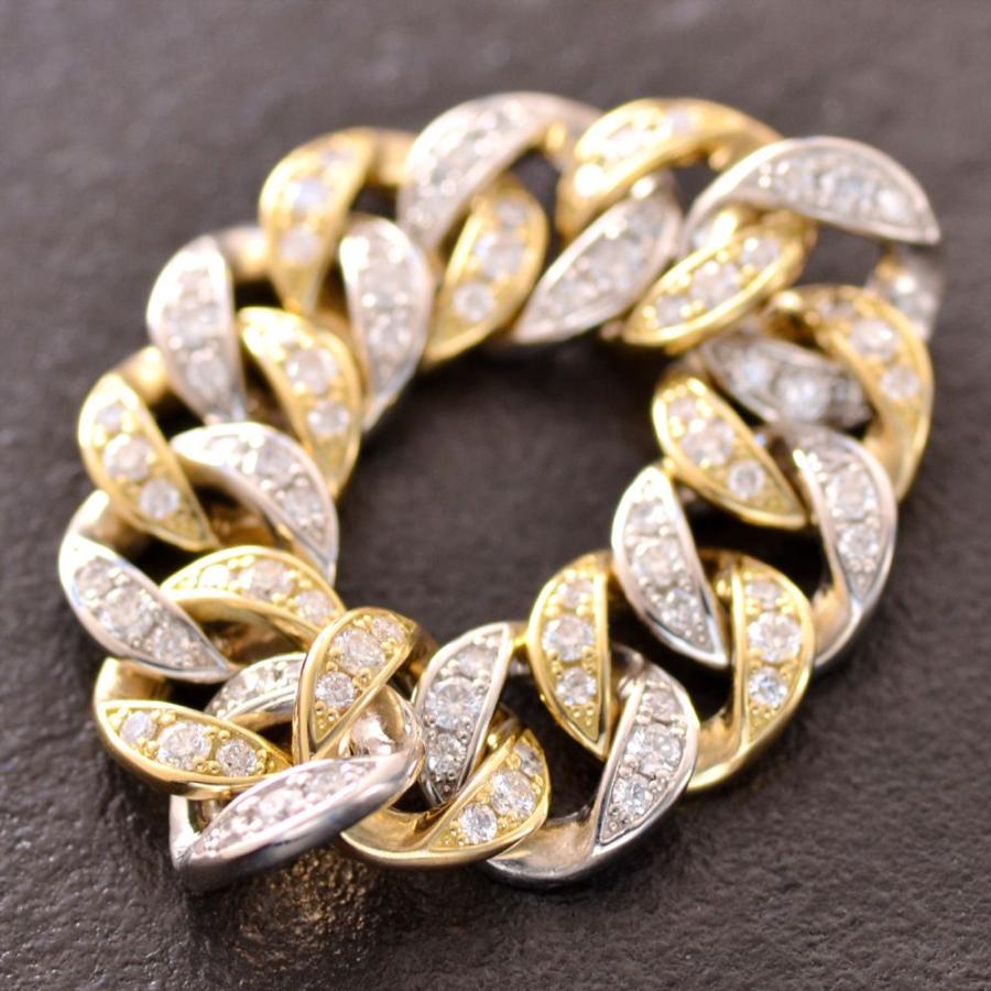 新春クーポン】喜平 指輪 K18 18k ゴールド プラチナ コンビ メンズ