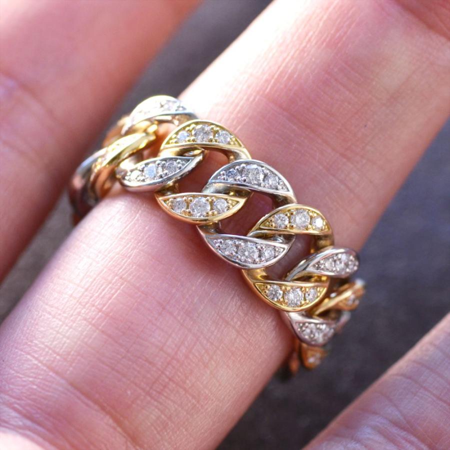 喜平 指輪 K18 18k ゴールド プラチナ コンビ メンズリング Pt950