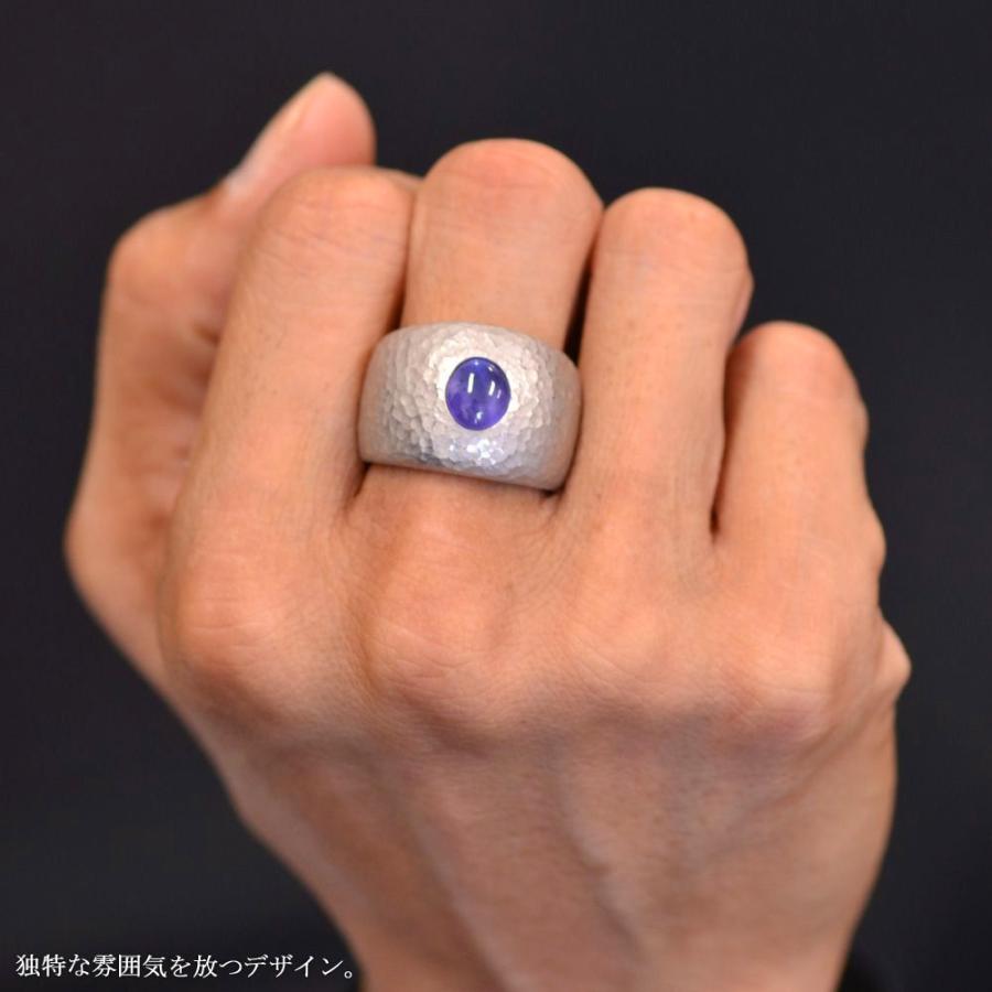 指輪 メンズリング プラチナ バイオレット スターサファイア Pt950  