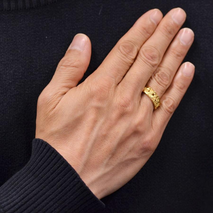 指輪 メンズリング K18 18k ダイヤモンド 七福神 リング 18金 イエロー