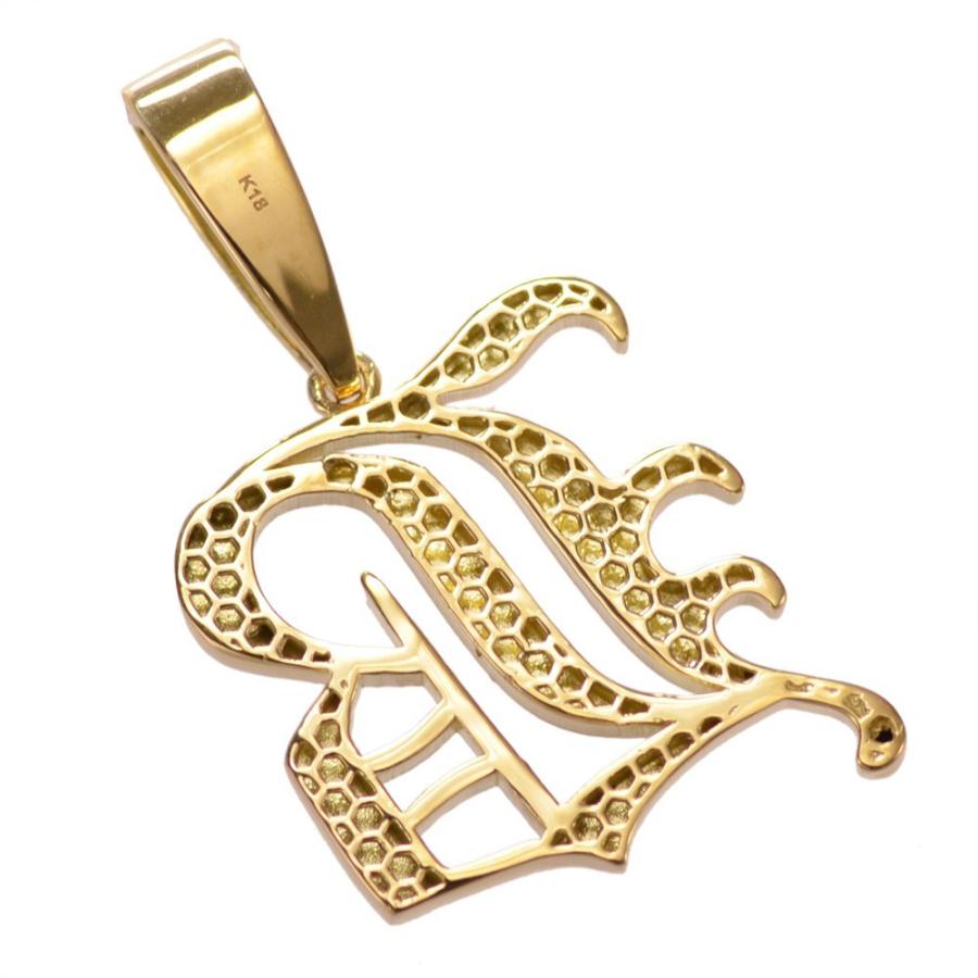 ペンダントトップ メンズ K18 18金 イエローゴールド アルファベット B