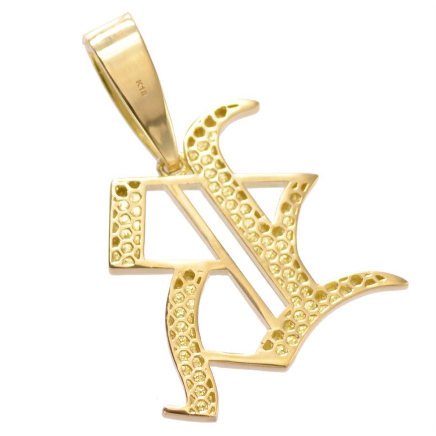 ペンダントトップ メンズ K18 18金 イエローゴールド アルファベット R