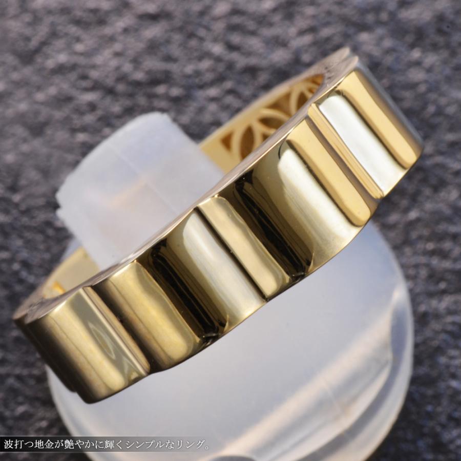 指輪 メンズリング K18 18K 18金 イエローゴールド シンプル ウェーブ