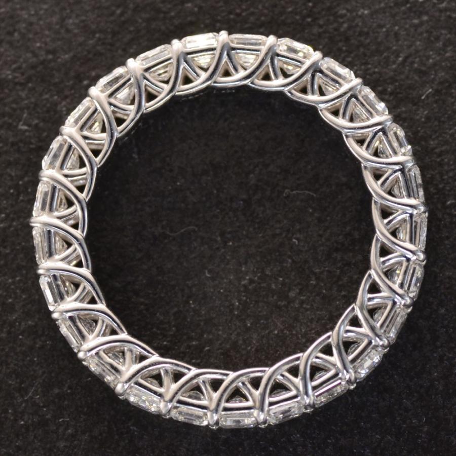 指輪 メンズリング プラチナ エメラルドカットダイヤモンド フル