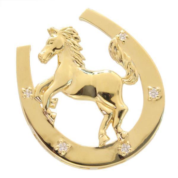 ペンダントトップ メンズ K18 18金 ダイヤモンド 馬蹄 ホースシュー