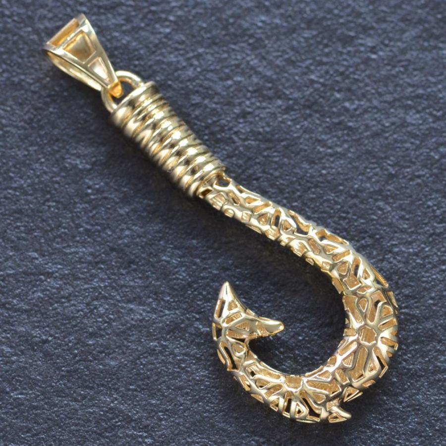 新春クーポン】ペンダントトップ メンズ K18 18金 フィッシュフック