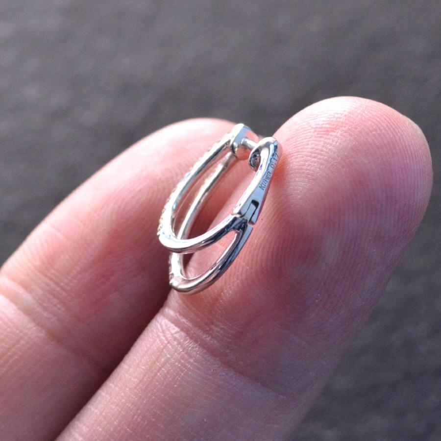 ダイヤモンドフープピアス 18金 ホワイトゴールド 2連 エタニティ 爆買の画像