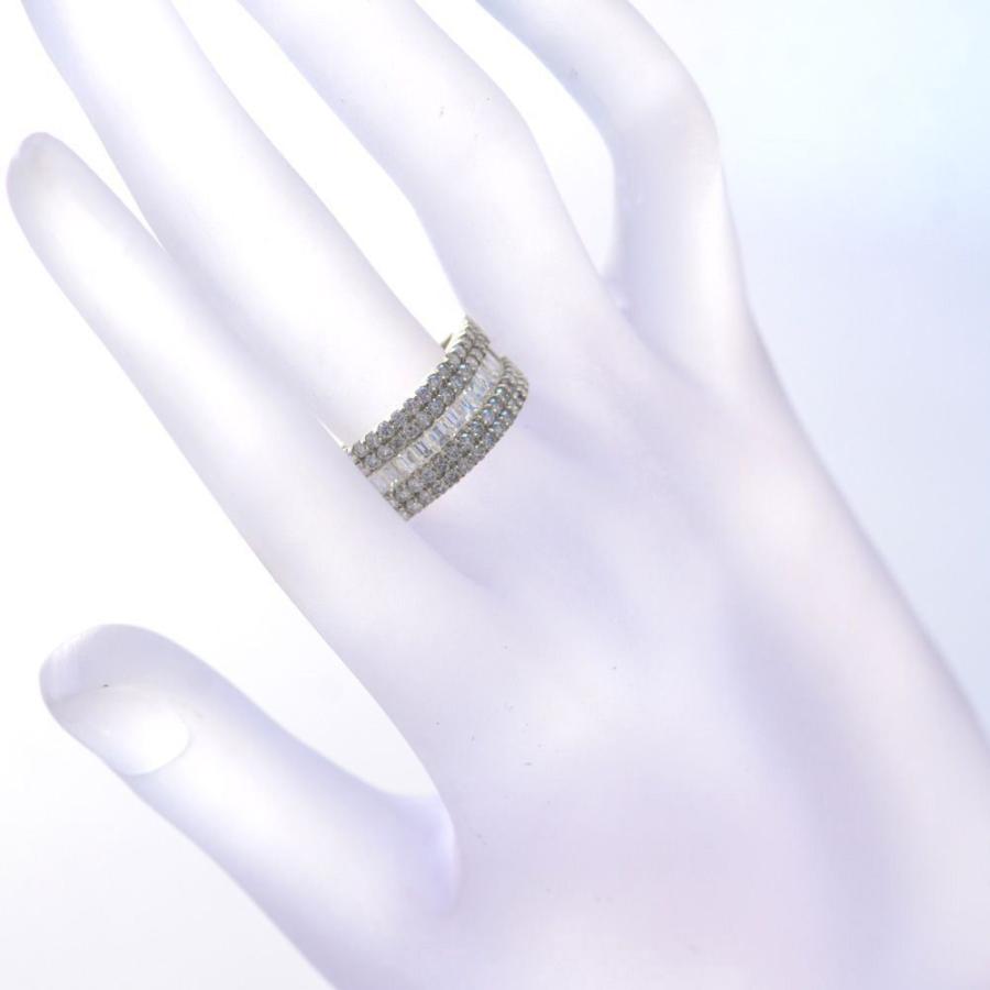 メンズ リング 指輪 プラチナ バゲットカット ダイヤモンド Pt900 ユニ