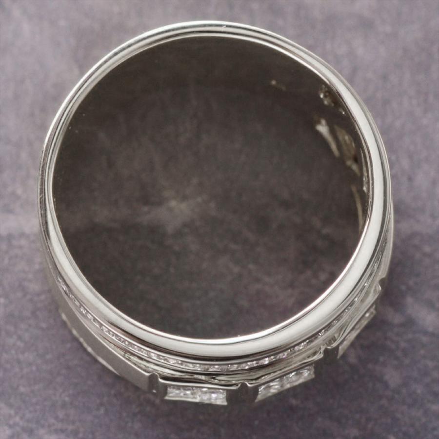 指輪 メンズリング K18 18kWG 18金 プリンセスカット ダイヤモンド